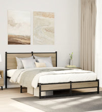Metallbett ohne Matratze Sonoma-Eiche 140x200 cm