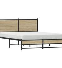 Metallbett ohne Matratze Sonoma-Eiche 140x200 cm