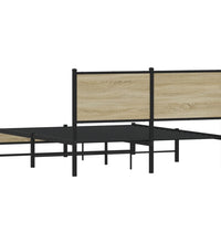 Metallbett ohne Matratze Sonoma-Eiche 140x200 cm