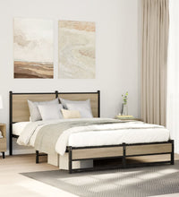 Metallbett ohne Matratze Sonoma-Eiche 150x200 cm