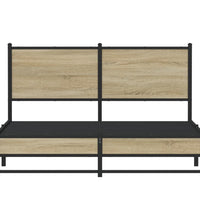 Metallbett ohne Matratze Sonoma-Eiche 150x200 cm