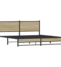 Metallbett ohne Matratze Sonoma-Eiche 160x200 cm