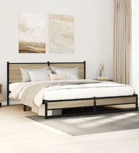 Metallbett ohne Matratze Sonoma-Eiche 160x200 cm