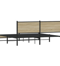 Metallbett ohne Matratze Sonoma-Eiche 160x200 cm