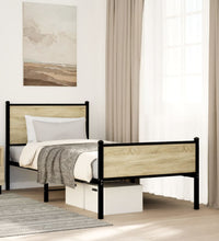 Metallbett ohne Matratze Sonoma-Eiche 80x200 cm