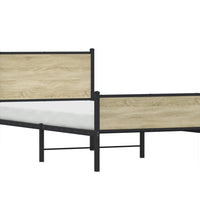 Metallbett ohne Matratze Sonoma-Eiche 80x200 cm
