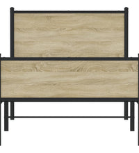 Metallbett ohne Matratze Sonoma-Eiche 80x200 cm