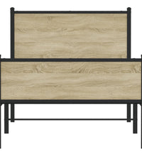 Metallbett ohne Matratze Sonoma-Eiche 90x190 cm