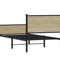 Metallbett ohne Matratze Sonoma-Eiche 90x190 cm