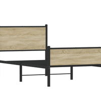 Metallbett ohne Matratze Sonoma-Eiche 90x200 cm
