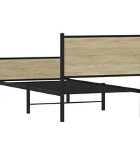Metallbett ohne Matratze Sonoma-Eiche 100x190 cm