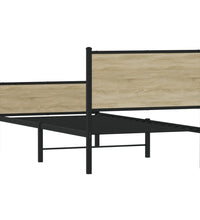 Metallbett ohne Matratze Sonoma-Eiche 107x203 cm