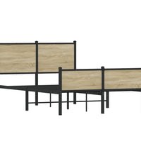 Metallbett ohne Matratze Sonoma-Eiche 120x190 cm