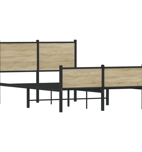 Metallbett ohne Matratze Sonoma-Eiche 120x190 cm