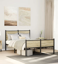 Metallbett ohne Matratze Sonoma-Eiche 120x190 cm
