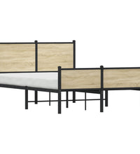 Metallbett ohne Matratze Sonoma-Eiche 120x190 cm