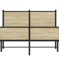 Metallbett ohne Matratze Sonoma-Eiche 120x190 cm