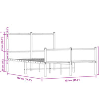 Metallbett ohne Matratze Sonoma-Eiche 120x190 cm