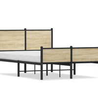 Metallbett ohne Matratze Sonoma-Eiche 120x190 cm