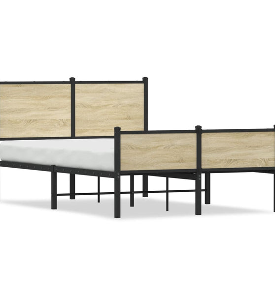 Metallbett ohne Matratze Sonoma-Eiche 120x190 cm