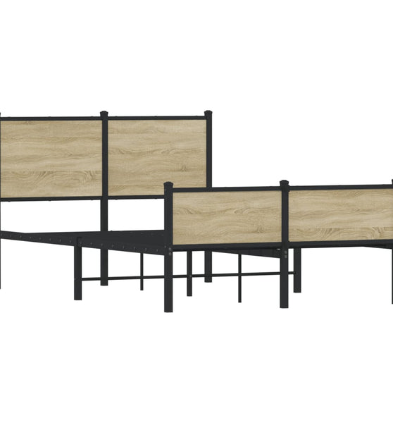Metallbett ohne Matratze Sonoma-Eiche 120x200 cm
