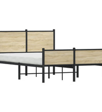 Metallbett ohne Matratze Sonoma-Eiche 120x200 cm
