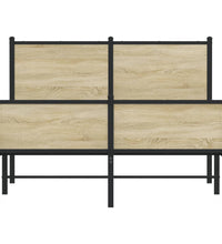 Metallbett ohne Matratze Sonoma-Eiche 120x200 cm