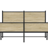 Metallbett ohne Matratze Sonoma-Eiche 137x190 cm
