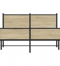 Metallbett ohne Matratze Sonoma-Eiche 140x190 cm