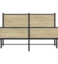 Metallbett ohne Matratze Sonoma-Eiche 140x200 cm