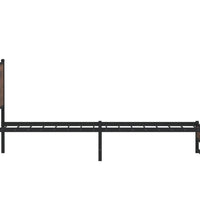 Metallbett ohne Matratze Braun Eichen-Optik 75x190 cm