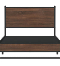 Metallbett ohne Matratze Braun Eichen-Optik 100x190 cm