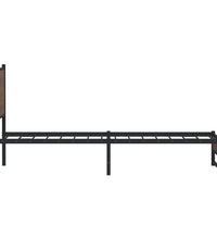 Metallbett ohne Matratze Braun Eichen-Optik 100x190 cm