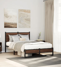 Metallbett ohne Matratze Braun Eichen-Optik 120x190 cm