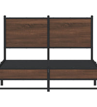 Metallbett ohne Matratze Braun Eichen-Optik 120x190 cm