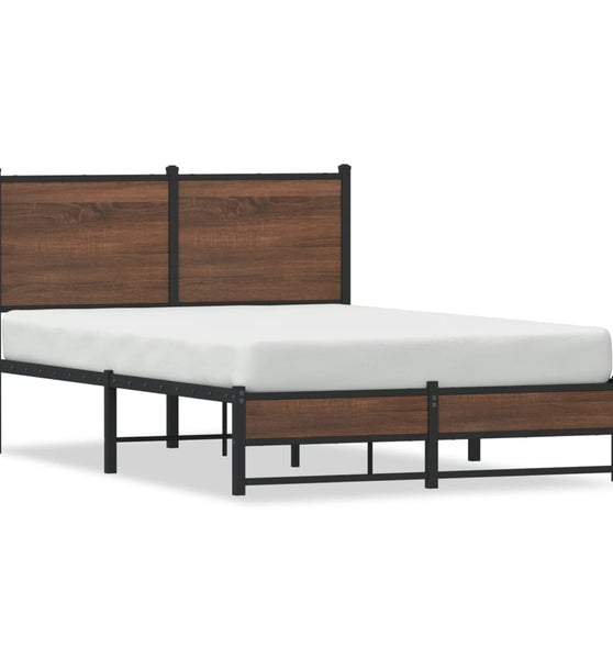 Metallbett ohne Matratze Braun Eichen-Optik 120x190 cm