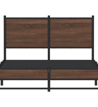 Metallbett ohne Matratze Braun Eichen-Optik 120x200 cm