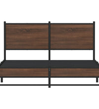 Metallbett ohne Matratze Braun Eichen-Optik 137x190 cm