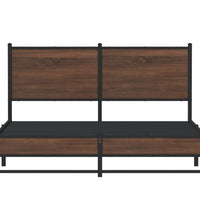 Metallbett ohne Matratze Braun Eichen-Optik 150x200 cm