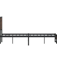 Metallbett ohne Matratze Braun Eichen-Optik 150x200 cm