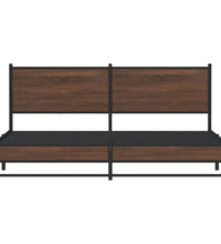 Metallbett ohne Matratze Braun Eichen-Optik 160x200 cm
