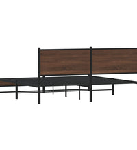 Metallbett ohne Matratze Braun Eichen-Optik 160x200 cm