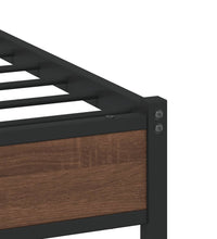 Metallbett ohne Matratze Braun Eichen-Optik 160x200 cm