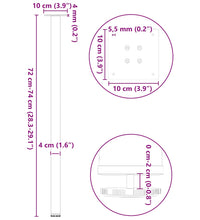 Couchtischbeine 4 Stk. Weiß 72-74 cm Stahl