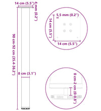 Couchtischbeine 4 Stk. Weiß 90-92 cm Stahl