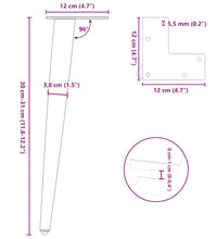 Couchtischbeine Konische Form 4 Stk. Weiß 30-31 cm Stahl