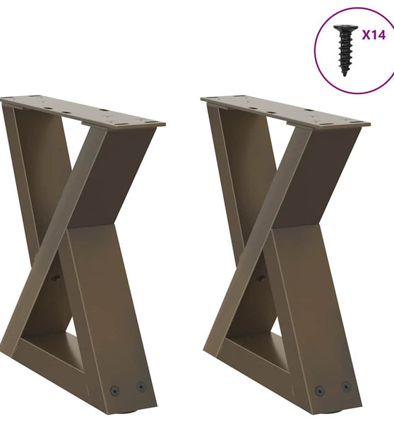 Couchtischbeine 2 Stk. Naturstahl 30x(30-31,3) cm Stahl