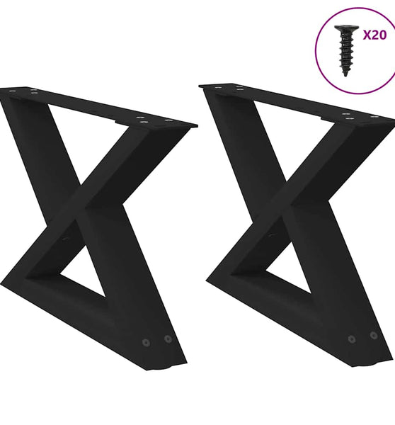 Couchtischbeine 2 Stk. Schwarz 50x(30-31,3) cm Stahl