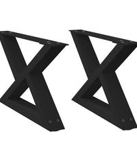 Couchtischbeine 2 Stk. Schwarz 50x(30-31,3) cm Stahl