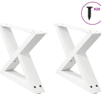 Couchtischbeine 2 Stk. Weiß 60x(30-31,3) cm Stahl